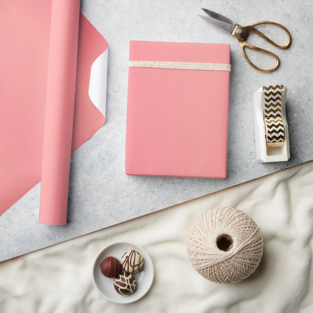Beautiful Simple Sheen Coral Satin Wrapping Paper (Crafts)