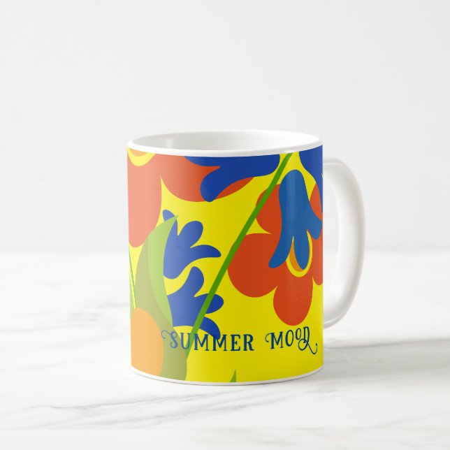 Beautiful simple summer floral design coffee mug (Front Right)