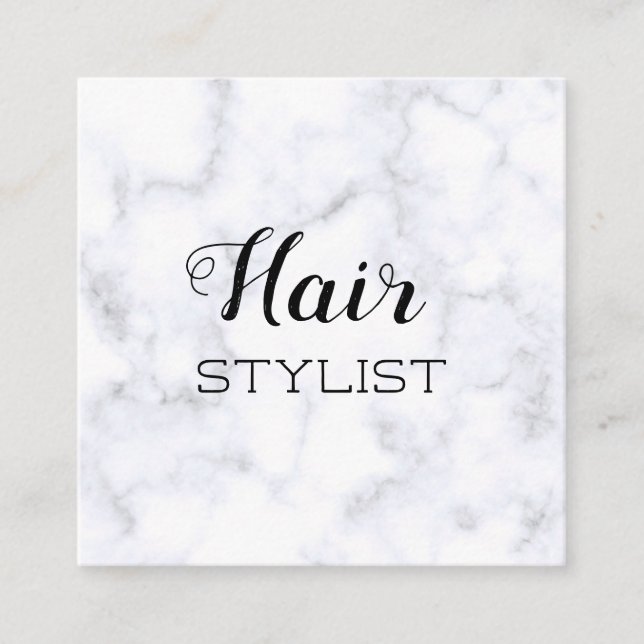 Beautiful simple white style for all hairdressers  square business card (Front)