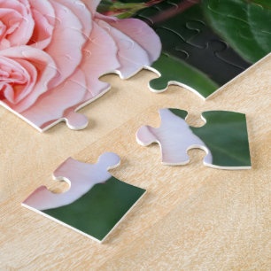 Beautiful single pink rose print jigsaw puzzle. puzzle