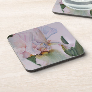 BEAUTIFUL SINGLE WHITE IRIS COASTERS