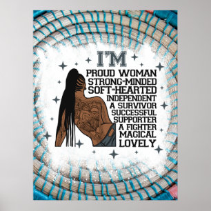 Beautiful sista melanin woman black girl magic fun poster