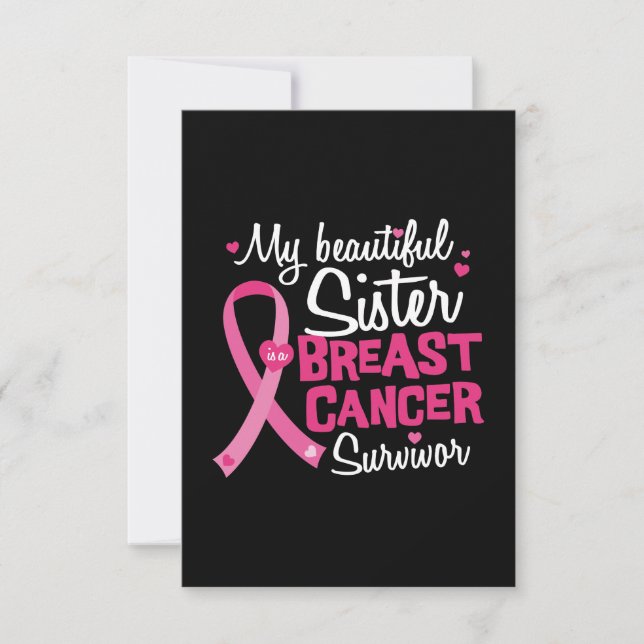 Beautiful Sister Breast Cancer Survivor Brother Card (Front)