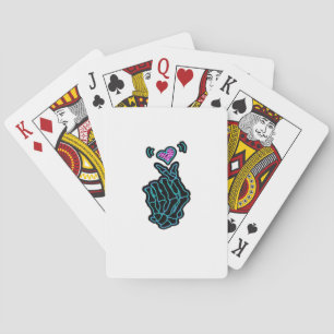 Beautiful Skeleton Hands With A Heart Signal For H Playing Cards