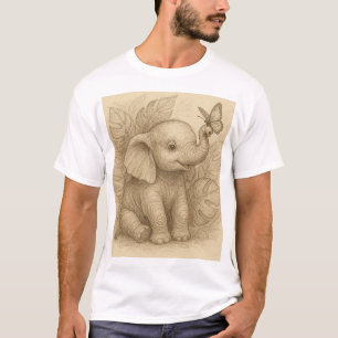 Beautiful sketch Baby Elephant T-Shirt