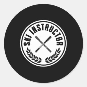 Beautiful Ski Instructor Outfit Ski Lessons Skier Classic Round Sticker