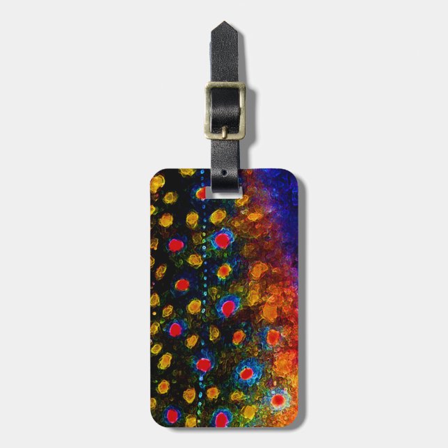 "Beautiful Skin, Brook Trout" Luggage Tag (Front Vertical)