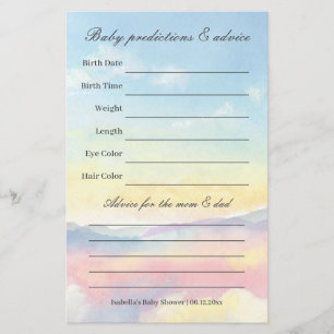 Beautiful Sky and Clouds Baby Shower Guessing Game