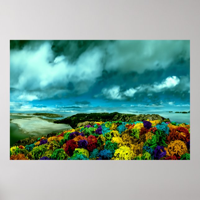Beautiful sky colourful rocks art poster (Front)