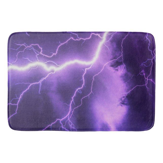 beautiful sky, thunder bath mat (Front)