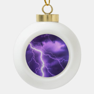 beautiful sky, thunder ceramic ball christmas ornament