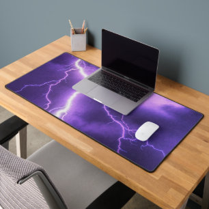 beautiful sky, thunder desk mat