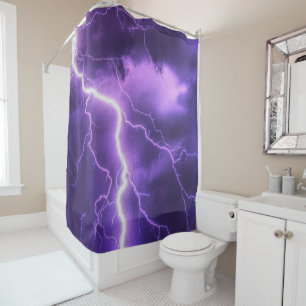 beautiful sky, thunder shower curtain