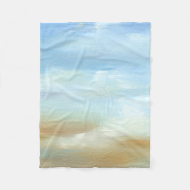 Beautiful Skyscape with Fluffy Clouds Fleece Blanket (Front)