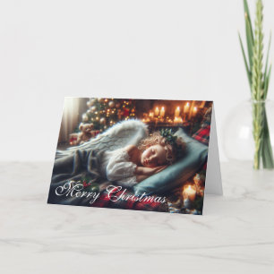 Beautiful Sleeping Angel Holiday Card