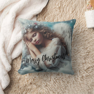 Beautiful Sleeping Christmas Angel Cushion