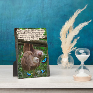 Beautiful Sloth Scripture Plaque Ephesians 4:32