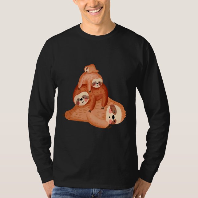 Beautiful Sloth Stack Art T-Shirt (Front)
