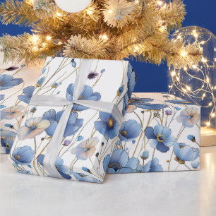 Beautiful small  blue wildflower wrapping paper