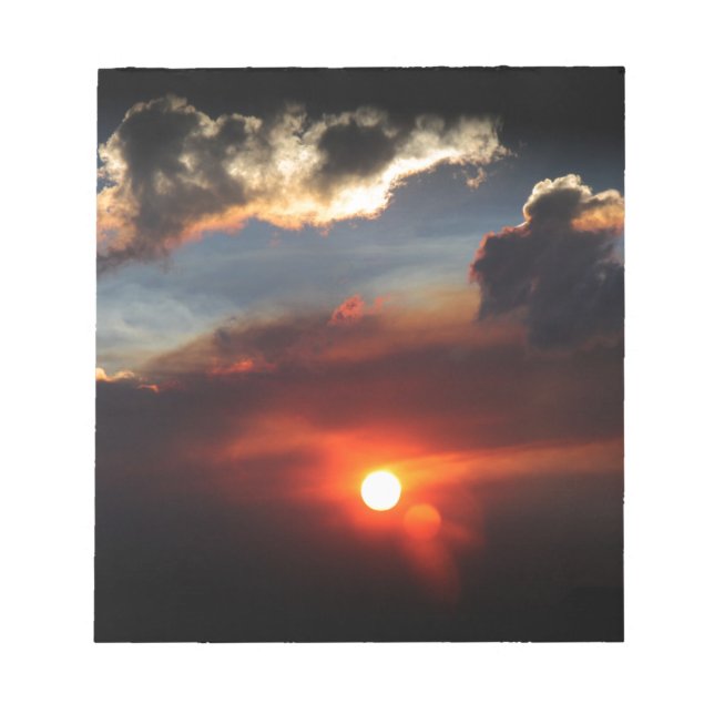 beautiful smokey sunset photo notepad (Front)