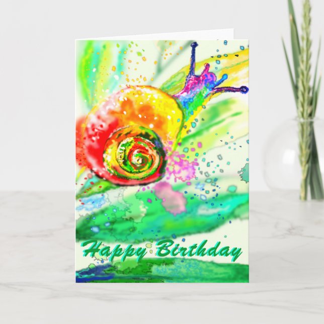 Beautiful Snail Birthday Card (Front)