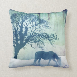 Beautiful Snow Horse Artwork Cushion