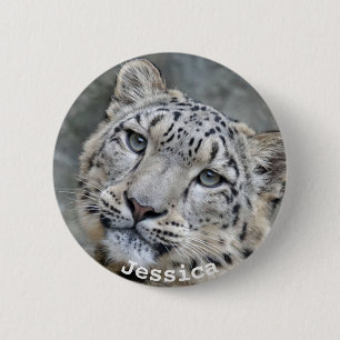 Beautiful Snow Leopard 6 Cm Round Badge