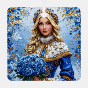 Beautiful Snow Maiden Metal Tree Decoration