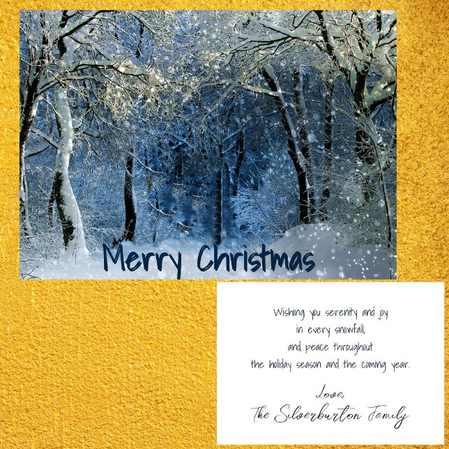 Beautiful Snow Woods Merry Christmas Winter Scenic Holiday Card (Creator Uploaded)