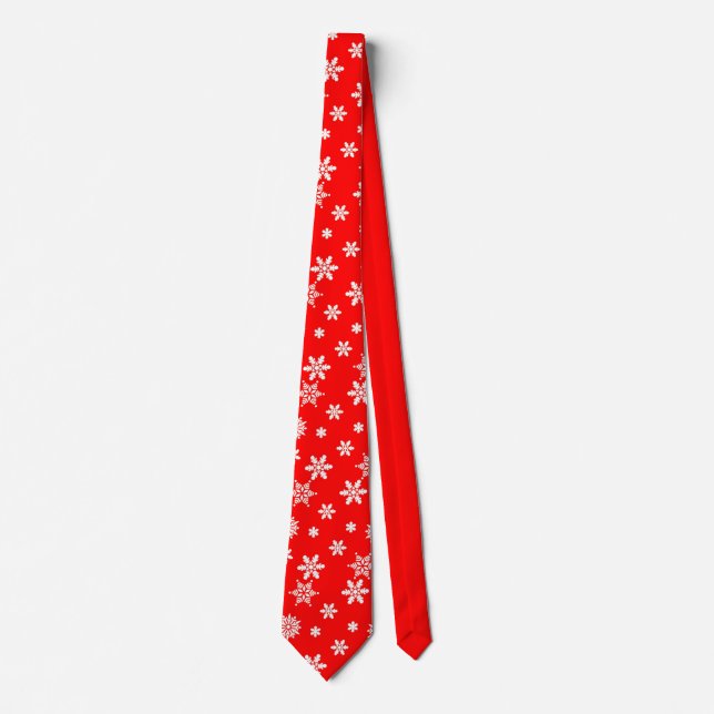 Beautiful Snowflake Pattern Christmas Tie (Front)