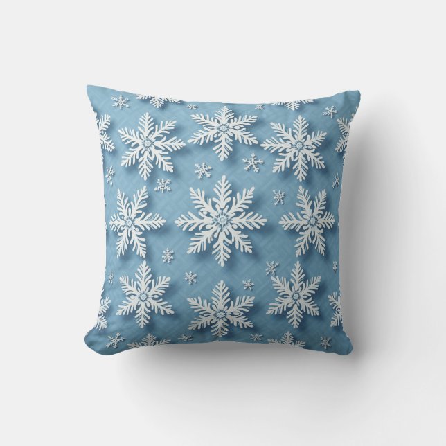 Beautiful snowflake pattern cushion (Front)