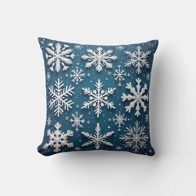 Beautiful snowflake pattern cushion (Front)