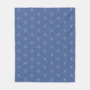 Beautiful Snowflake Pattern on Sky Blue Fleece Blanket
