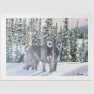 Beautiful Snowy Irish Wolfhound scene Tissue Paper