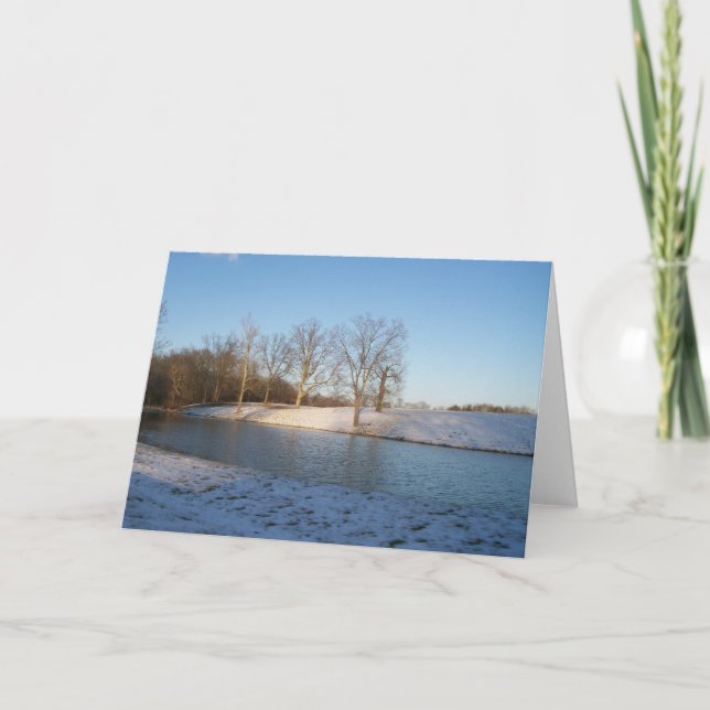 Beautiful Snowy Lake  Card (Front)