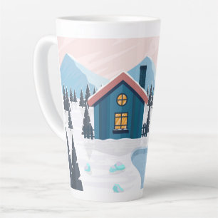 Beautiful snowy scenery latte mug