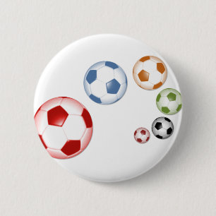Beautiful soccer (football) set of balls 6 cm round badge
