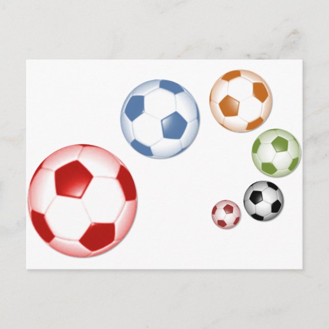 Beautiful soccer or football set of balls postcard (Front)
