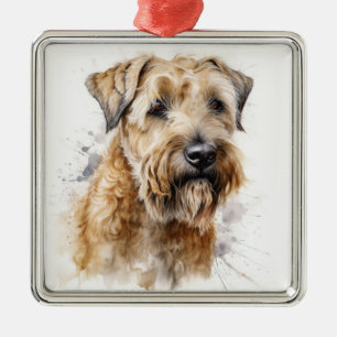BEAUTIFUL SOFT COATED WHEATEN TERRIER DOG METAL TREE DECORATION