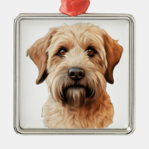 BEAUTIFUL SOFT COATED WHEATEN TERRIER DOG METAL TREE DECORATION