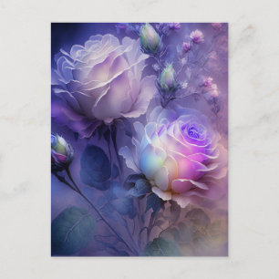 Beautiful Soft Focus Light Spectrum Roses Postcard