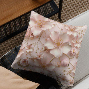 Beautiful Soft Pink Pastel Floral Cushion