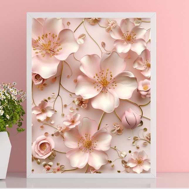 Beautiful Soft Pink Pastel Floral Poster (Creator Uploaded)