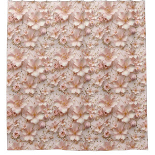 Beautiful Soft Pink Pastel Floral Shower Curtain