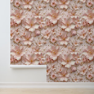 Beautiful Soft Pink Pastel Floral Wallpaper