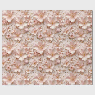 Beautiful Soft Pink Pastel Floral Wrapping Paper