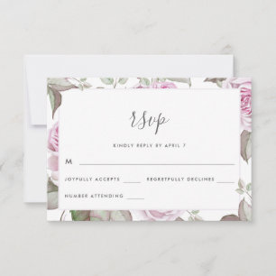 Beautiful Soft Purple Roses Wedding Rsvp