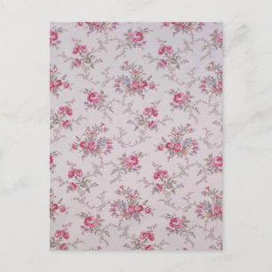Beautiful soft vintage roses and leaves postcard