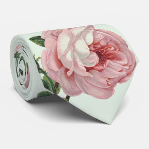 Beautiful soft vintage roses and leaves tie