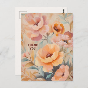 Beautiful Soft Wildflowers Flowers THANK YOU Postcard